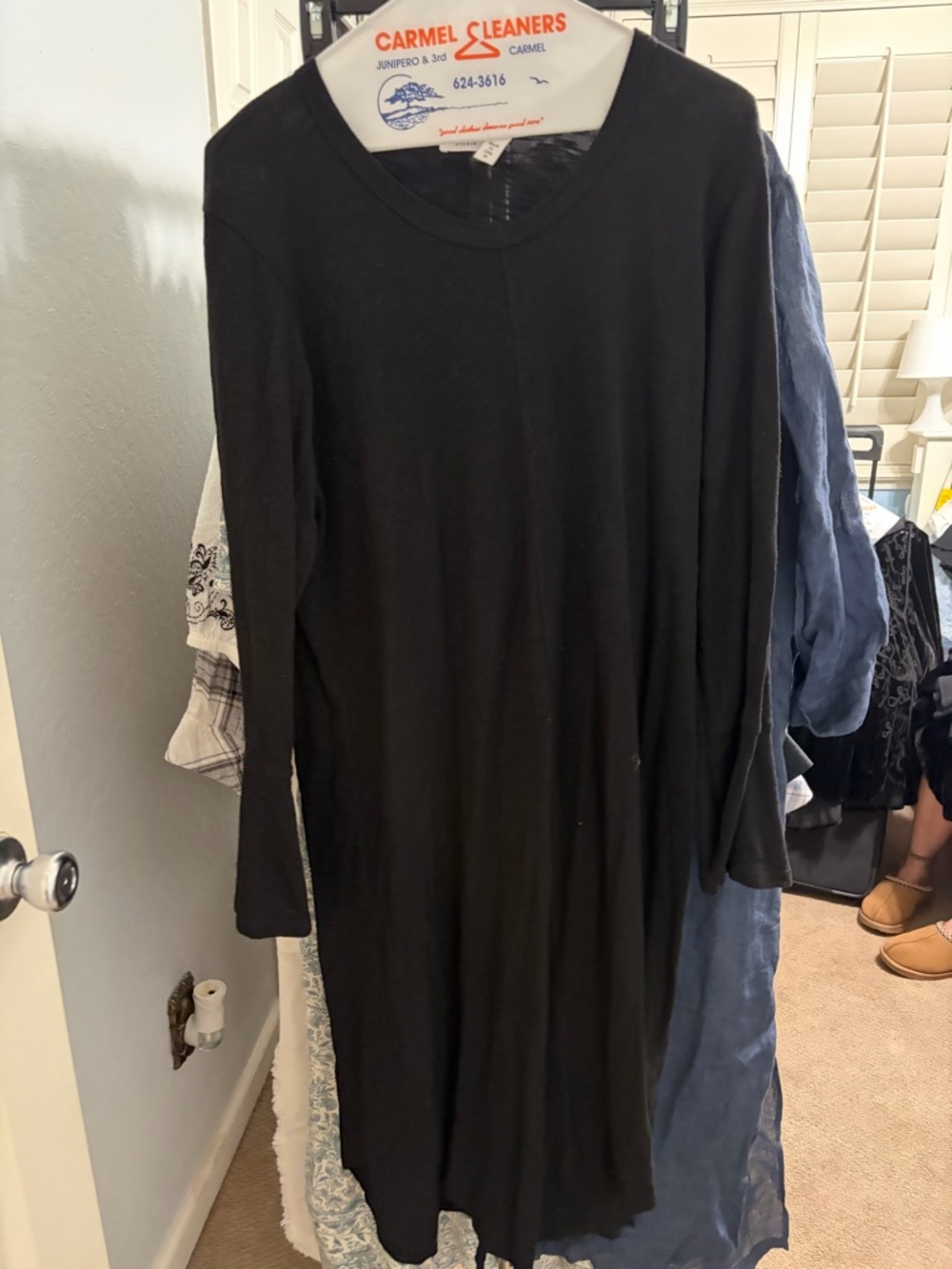 Wilt Black Long-Sleeve Midi Dress